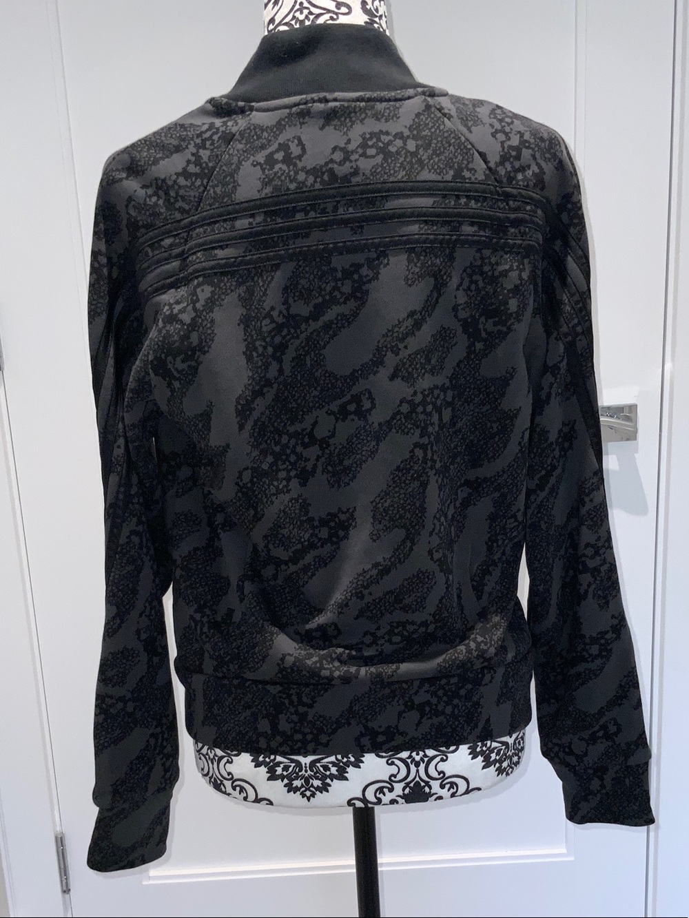 adidas Women's Black Patterned Track Jacket - Picture 3 of 3